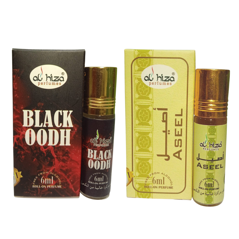 Al Hiza Black Oudh & Aseel 6ml (Pack of 2)