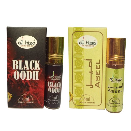 Al Hiza Black Oudh & Aseel 6ml (Pack of 2)