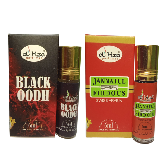 Al Hiza Black Oudh & Jannatul Firdaus 6ml (Pack of 2)