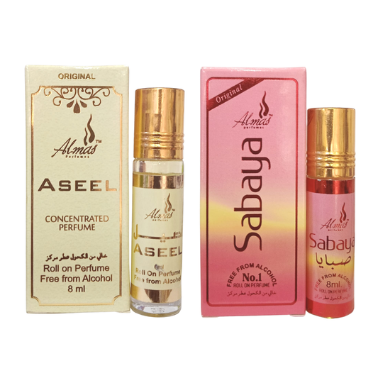 Almas Attar Aseel & Sabaya 8ml (Pack Of 2)