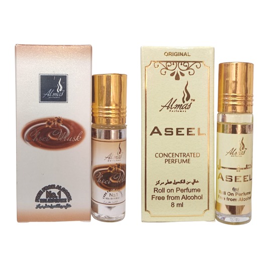Almas Attar Choco Musk & Aseel 8ml (pack Of 2)