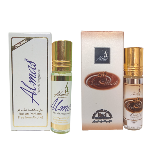 Almas Attar Choco Musk & Orginal Almas 8ml (pack of 2)