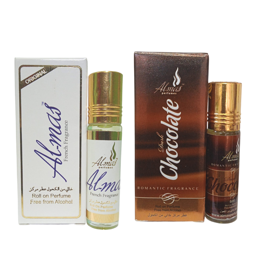 Almas Attar Chocolate & Orginal Almas 8ml (pack of 2)