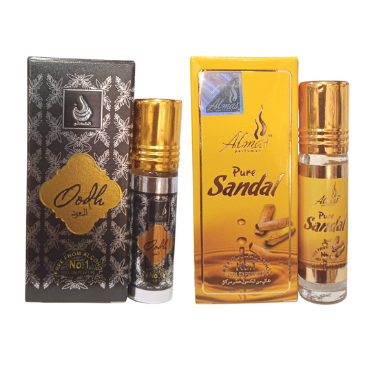 Almas Attar Oudh & Sandal 8ml (pack of 2)