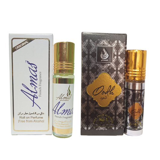 Almas Attar Oudh & orginal Almas 8ml (pack of 2)