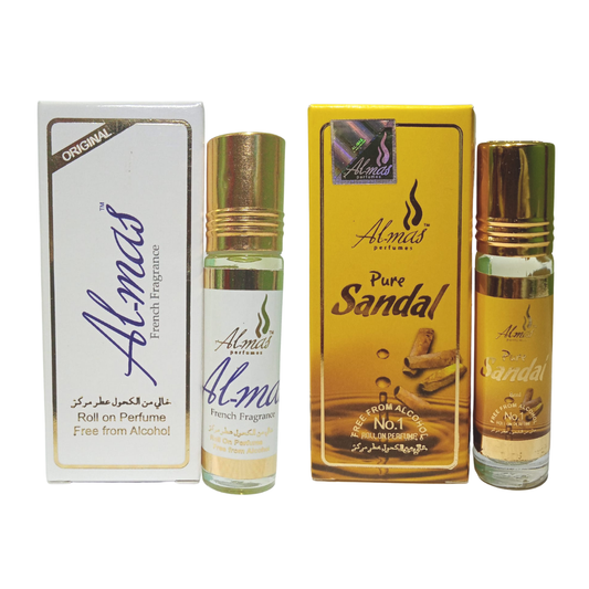 Almas Attar Sandal & Orginal Almas 8ml (pack of 2)