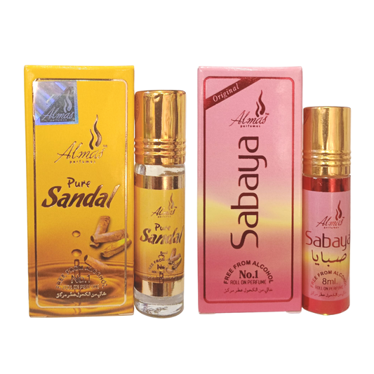 Almas Attar Sandal & Sabaya 8ml (Pack Of 2)