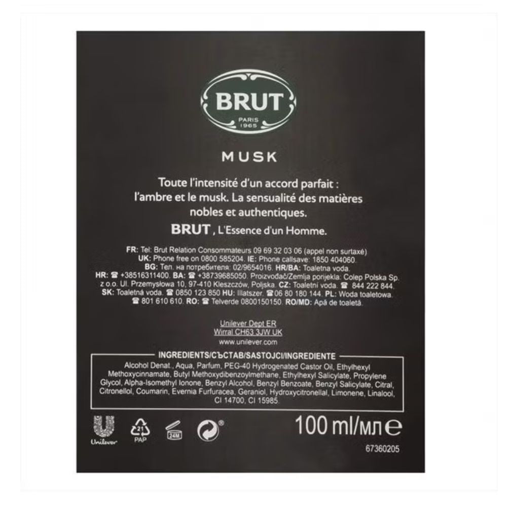 Brut Musk Eau De Toilette Perfume for Men - 100ml