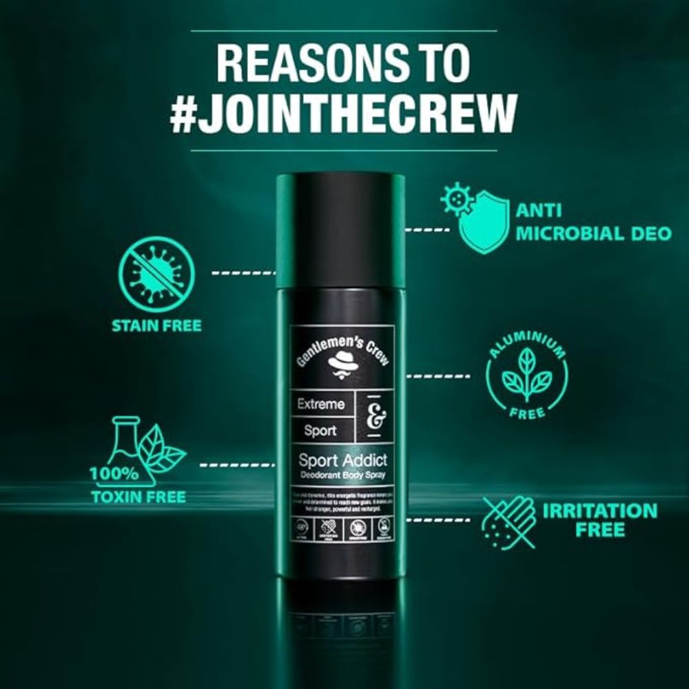 Gentlemen's Crew Sports Addict Deodorant Body Spray - 150ml