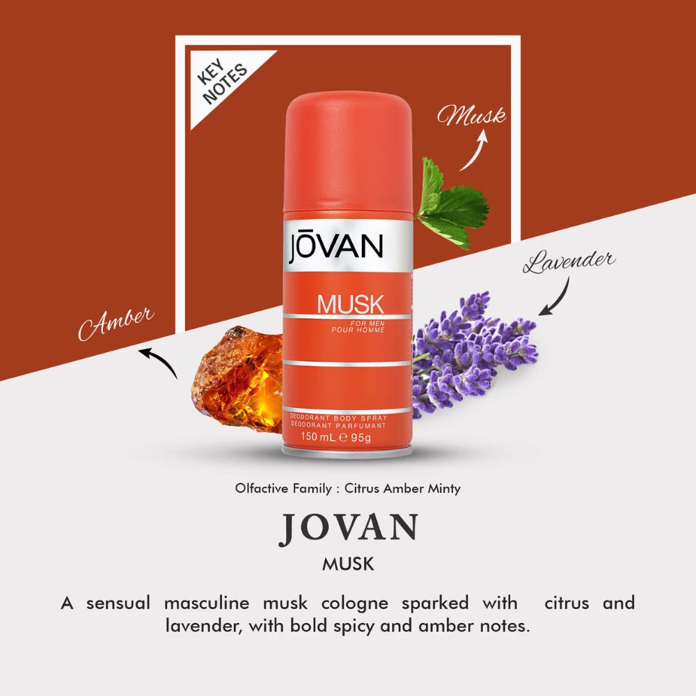 Jovan Musk Deodorant Spray for Men - 150ml