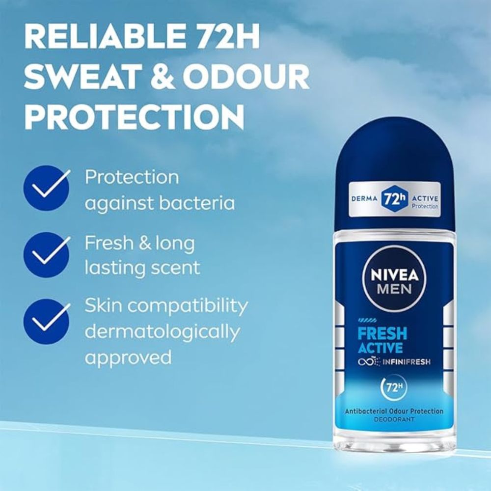 Nivea Men Fresh Active Deodorant Roll On - 50ml