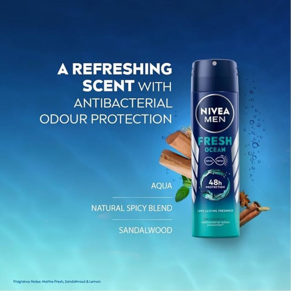 Nivea Men Fresh Ocean 48H Deodorant Spray - 150ml